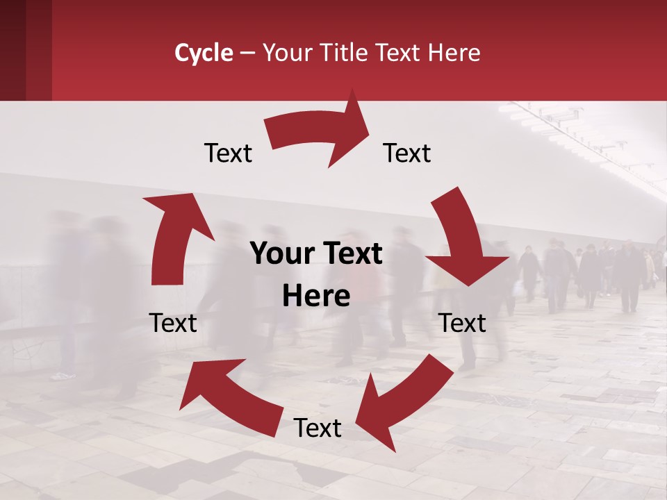 A Group Of People Walking Down A Long Hallway PowerPoint Template