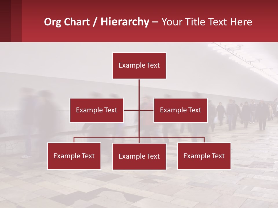 A Group Of People Walking Down A Long Hallway PowerPoint Template