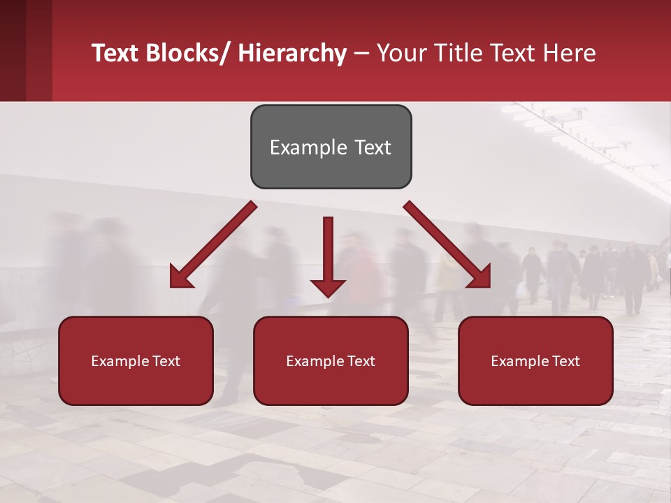 A Group Of People Walking Down A Long Hallway PowerPoint Template