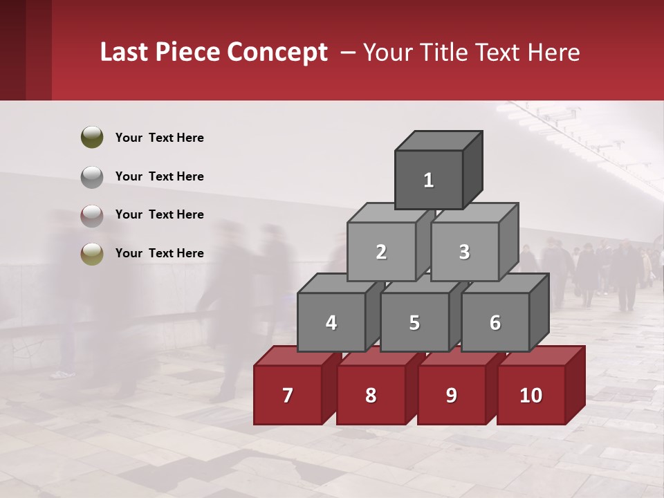 A Group Of People Walking Down A Long Hallway PowerPoint Template