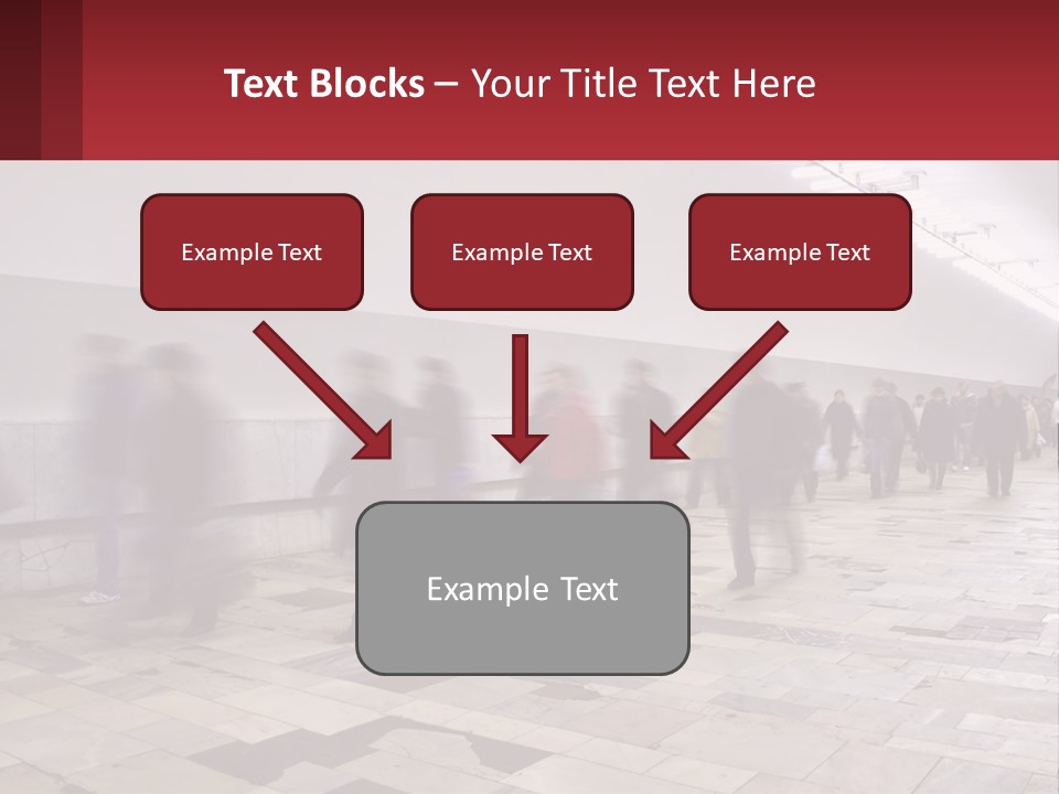 A Group Of People Walking Down A Long Hallway PowerPoint Template
