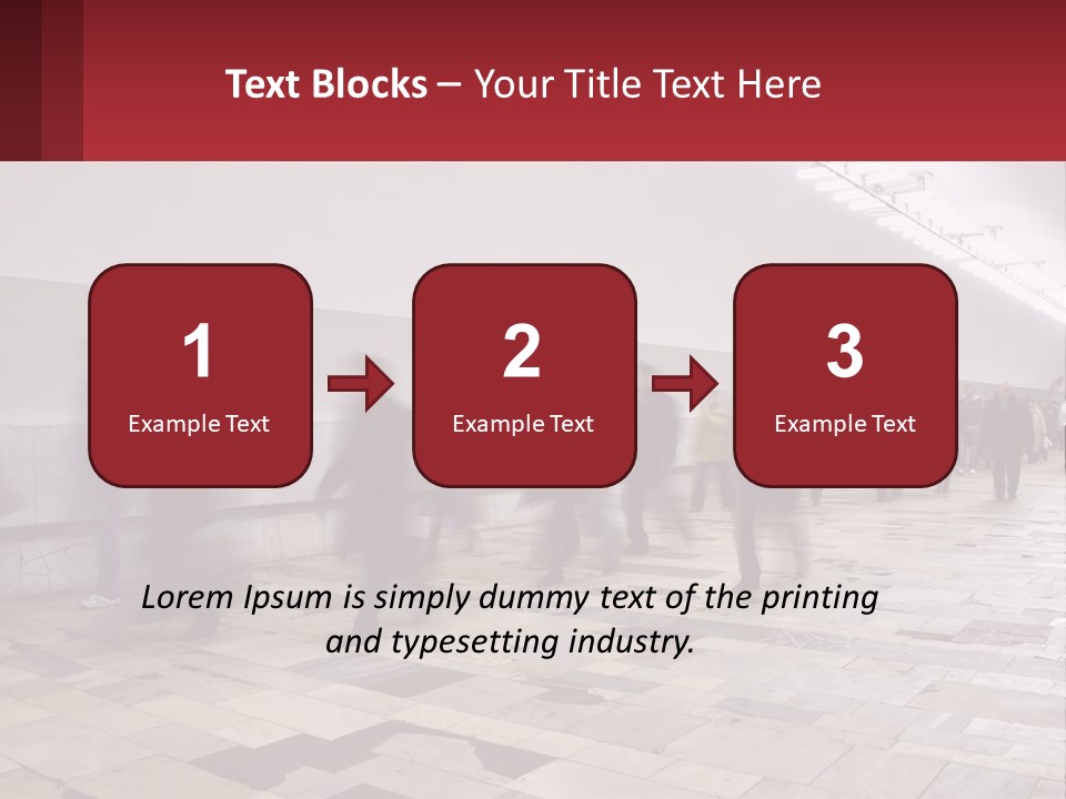 A Group Of People Walking Down A Long Hallway PowerPoint Template