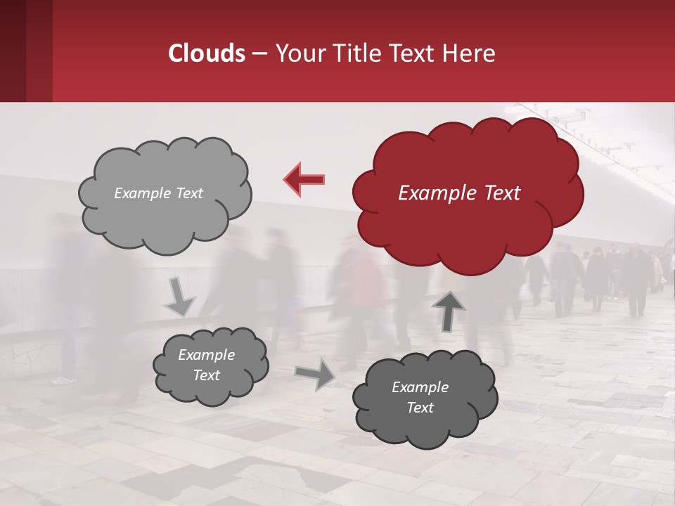 A Group Of People Walking Down A Long Hallway PowerPoint Template