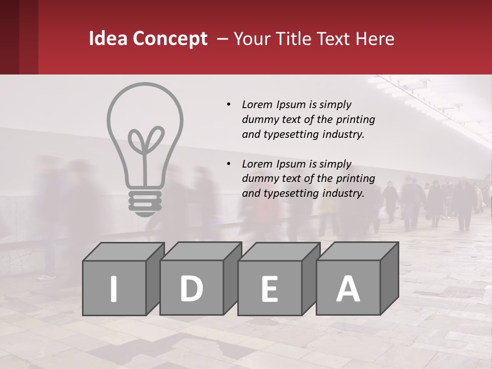 A Group Of People Walking Down A Long Hallway PowerPoint Template