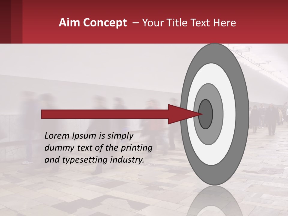 A Group Of People Walking Down A Long Hallway PowerPoint Template