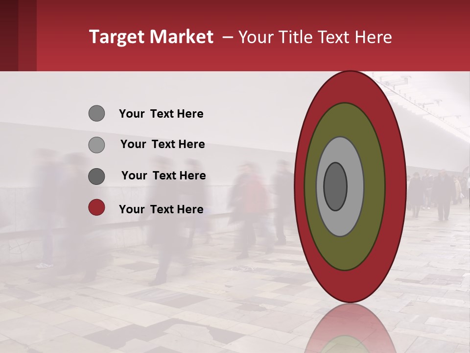 A Group Of People Walking Down A Long Hallway PowerPoint Template