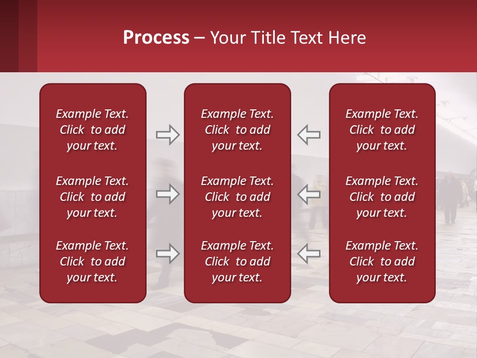 A Group Of People Walking Down A Long Hallway PowerPoint Template
