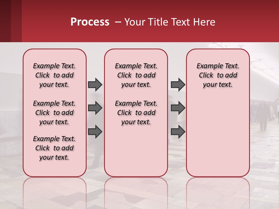 A Group Of People Walking Down A Long Hallway PowerPoint Template