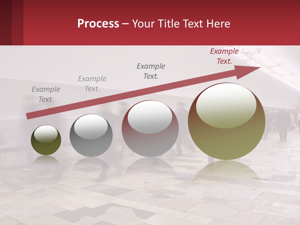 A Group Of People Walking Down A Long Hallway PowerPoint Template