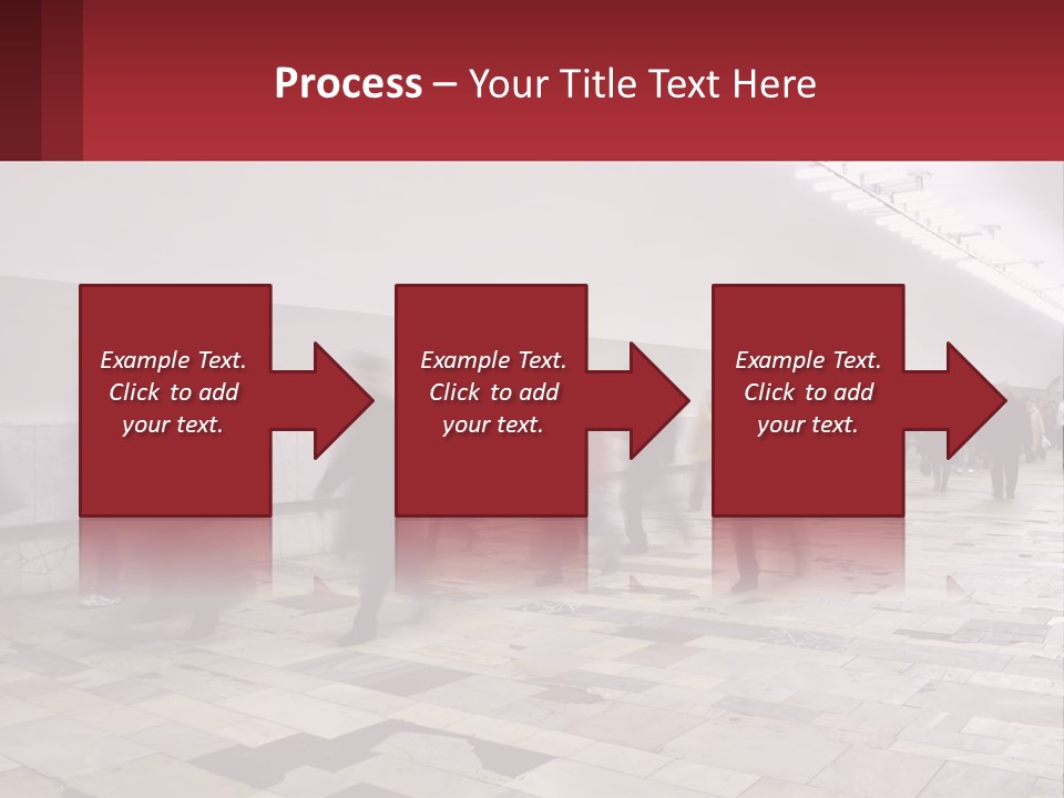 A Group Of People Walking Down A Long Hallway PowerPoint Template