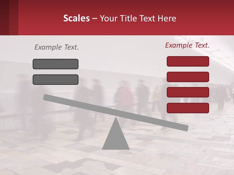 A Group Of People Walking Down A Long Hallway PowerPoint Template