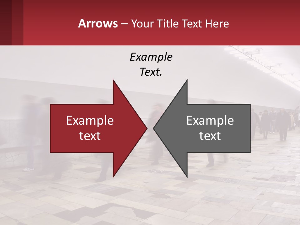 A Group Of People Walking Down A Long Hallway PowerPoint Template