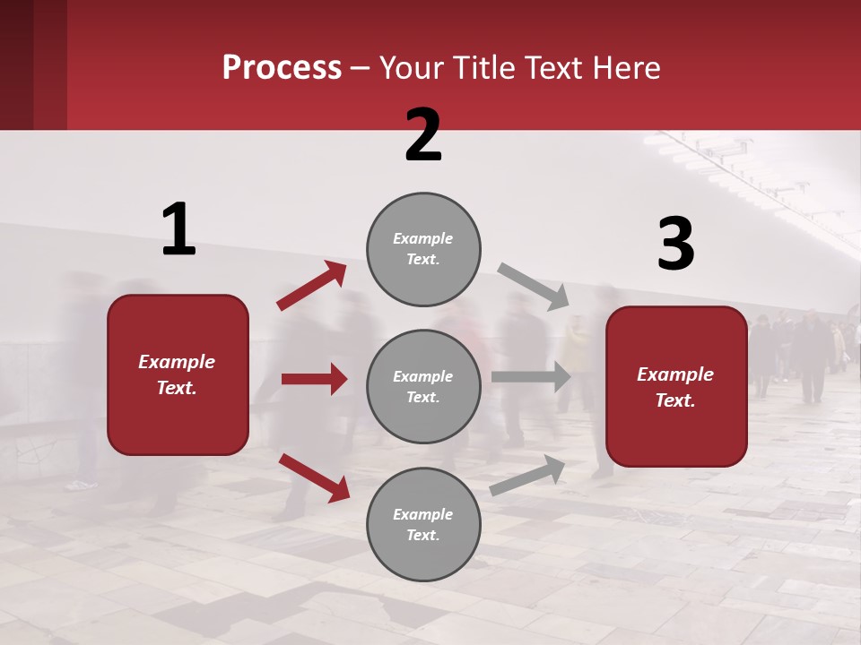 A Group Of People Walking Down A Long Hallway PowerPoint Template