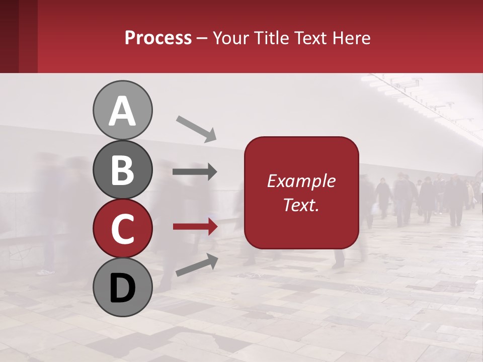 A Group Of People Walking Down A Long Hallway PowerPoint Template