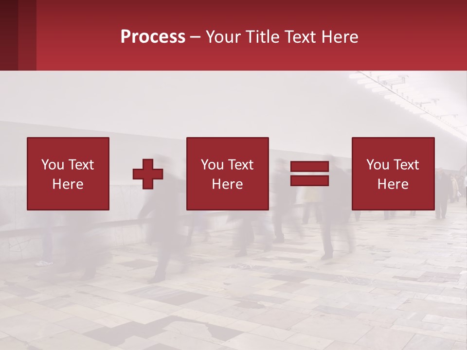 A Group Of People Walking Down A Long Hallway PowerPoint Template