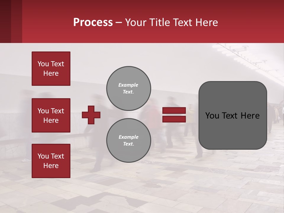 A Group Of People Walking Down A Long Hallway PowerPoint Template