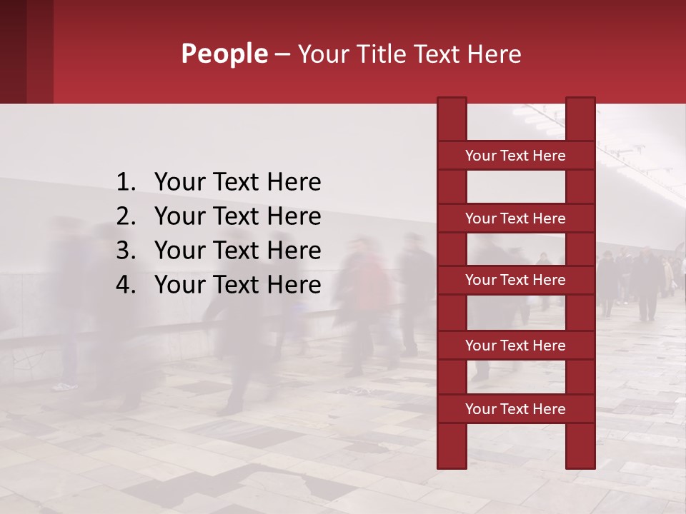 A Group Of People Walking Down A Long Hallway PowerPoint Template