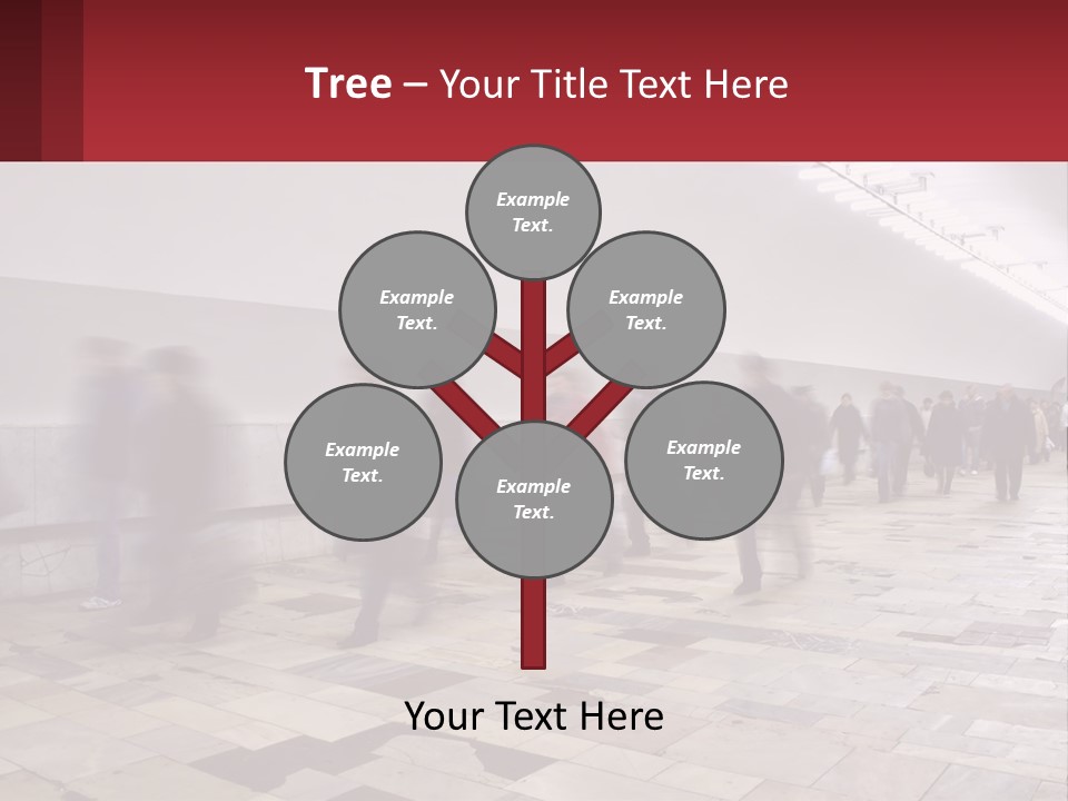 A Group Of People Walking Down A Long Hallway PowerPoint Template