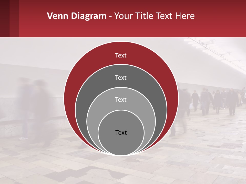 A Group Of People Walking Down A Long Hallway PowerPoint Template