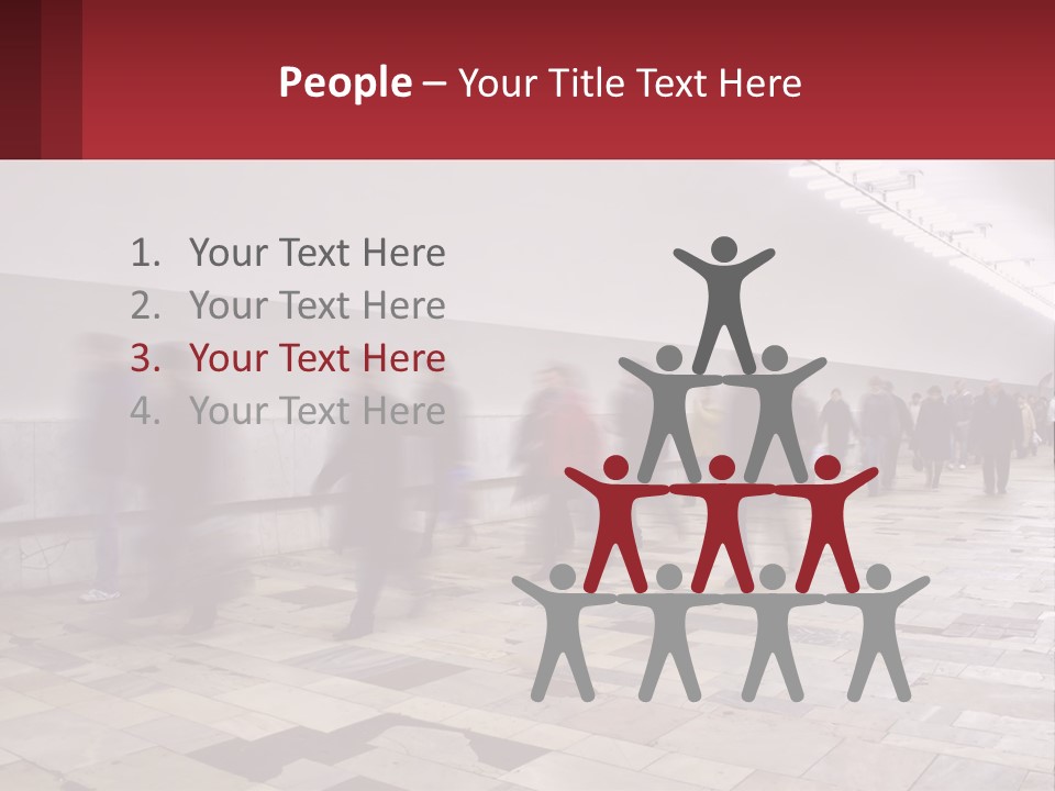 A Group Of People Walking Down A Long Hallway PowerPoint Template