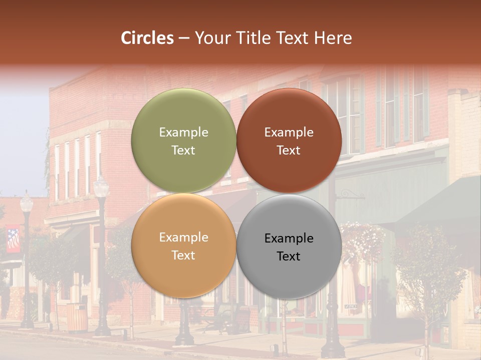 A Row Of Brick Buildings On A City Street PowerPoint Template