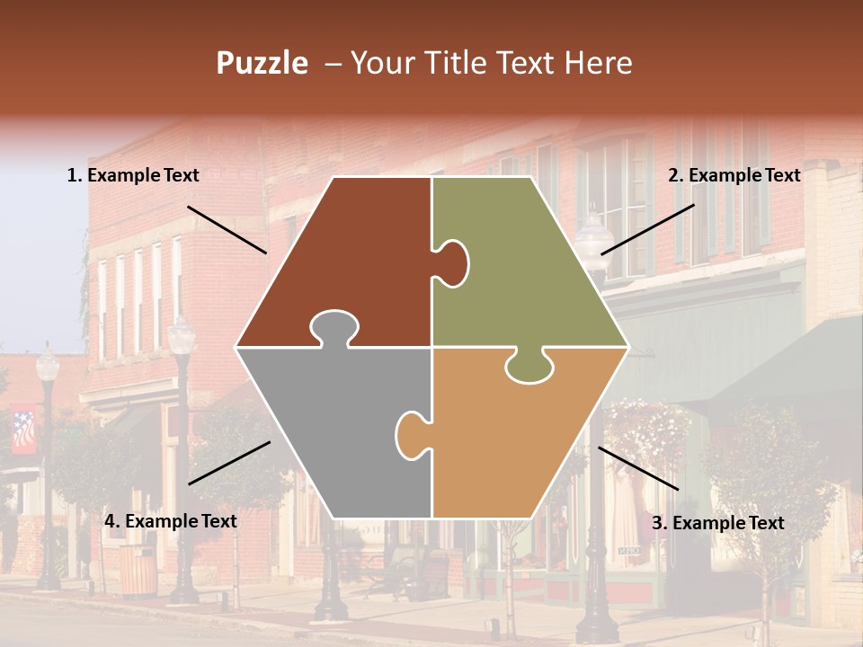A Row Of Brick Buildings On A City Street PowerPoint Template