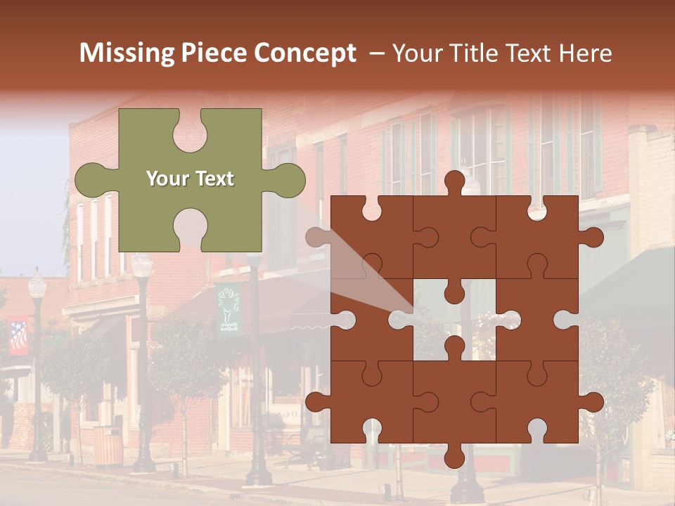 A Row Of Brick Buildings On A City Street PowerPoint Template
