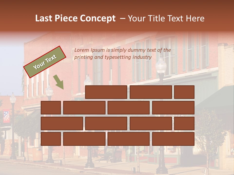A Row Of Brick Buildings On A City Street PowerPoint Template