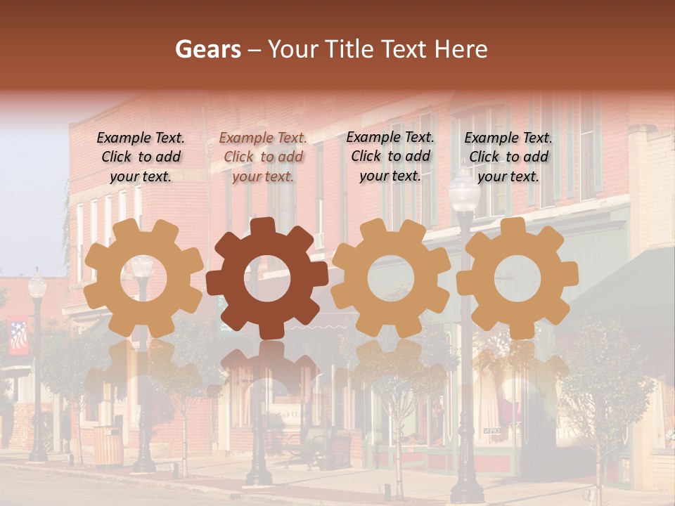 A Row Of Brick Buildings On A City Street PowerPoint Template