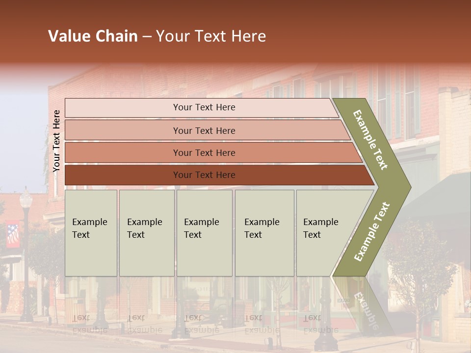A Row Of Brick Buildings On A City Street PowerPoint Template