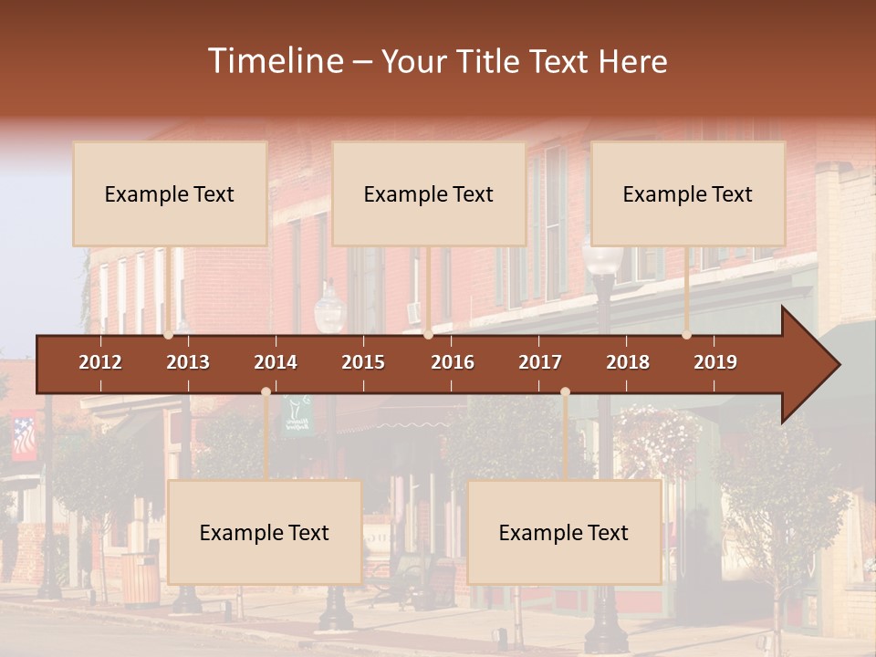 A Row Of Brick Buildings On A City Street PowerPoint Template