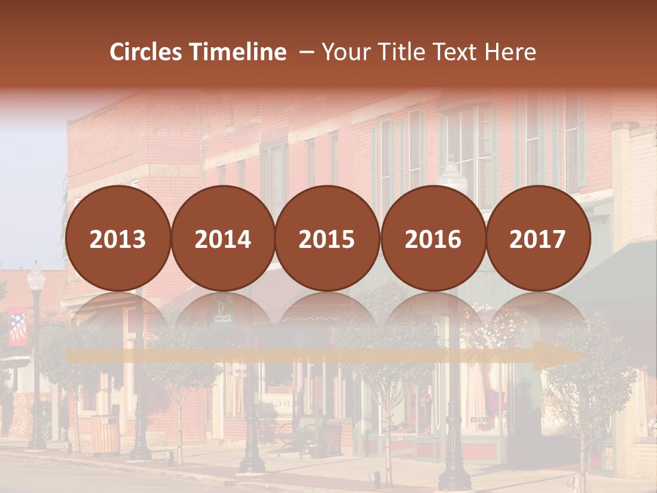 A Row Of Brick Buildings On A City Street PowerPoint Template