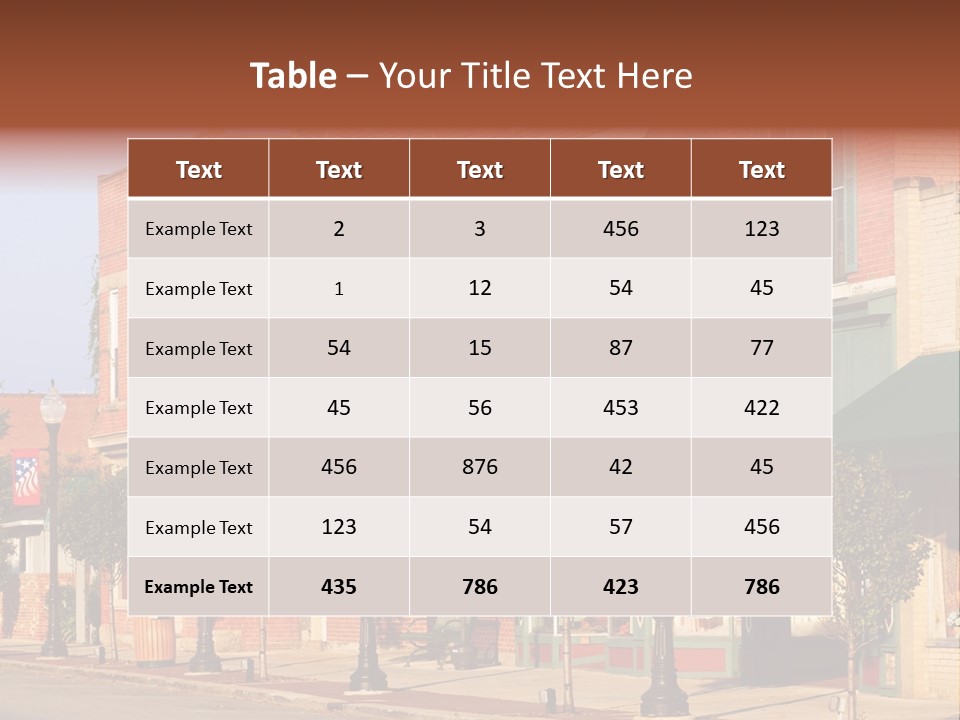 A Row Of Brick Buildings On A City Street PowerPoint Template