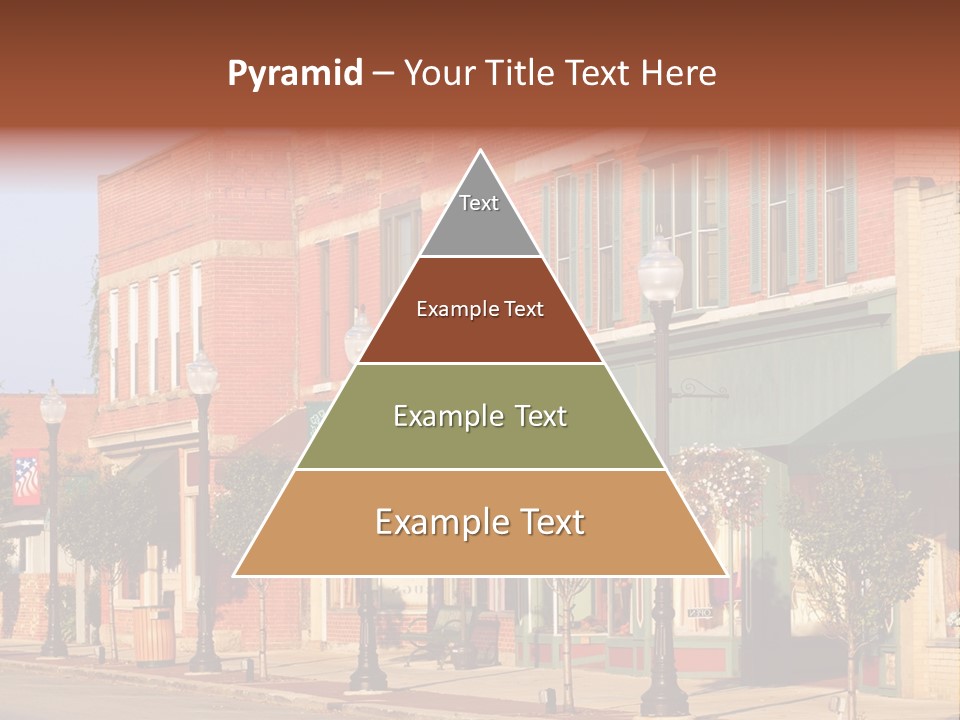 A Row Of Brick Buildings On A City Street PowerPoint Template