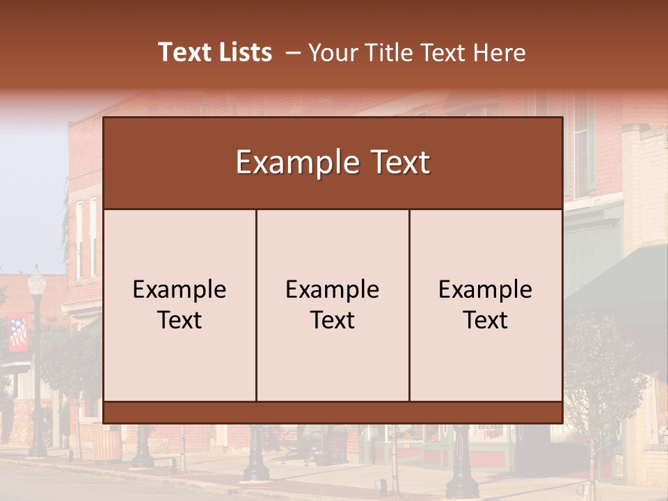 A Row Of Brick Buildings On A City Street PowerPoint Template