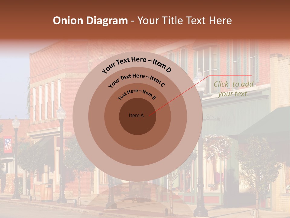 A Row Of Brick Buildings On A City Street PowerPoint Template