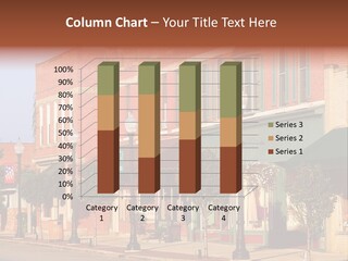 A Row Of Brick Buildings On A City Street PowerPoint Template