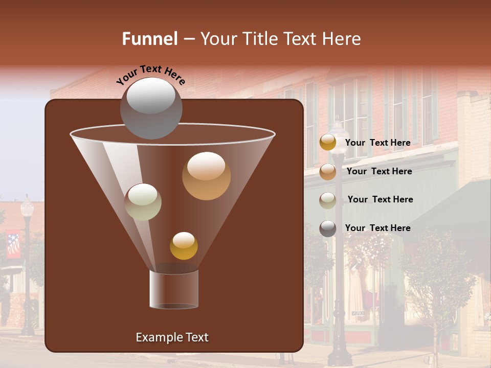 A Row Of Brick Buildings On A City Street PowerPoint Template