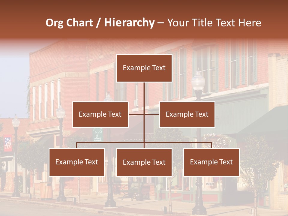 A Row Of Brick Buildings On A City Street PowerPoint Template