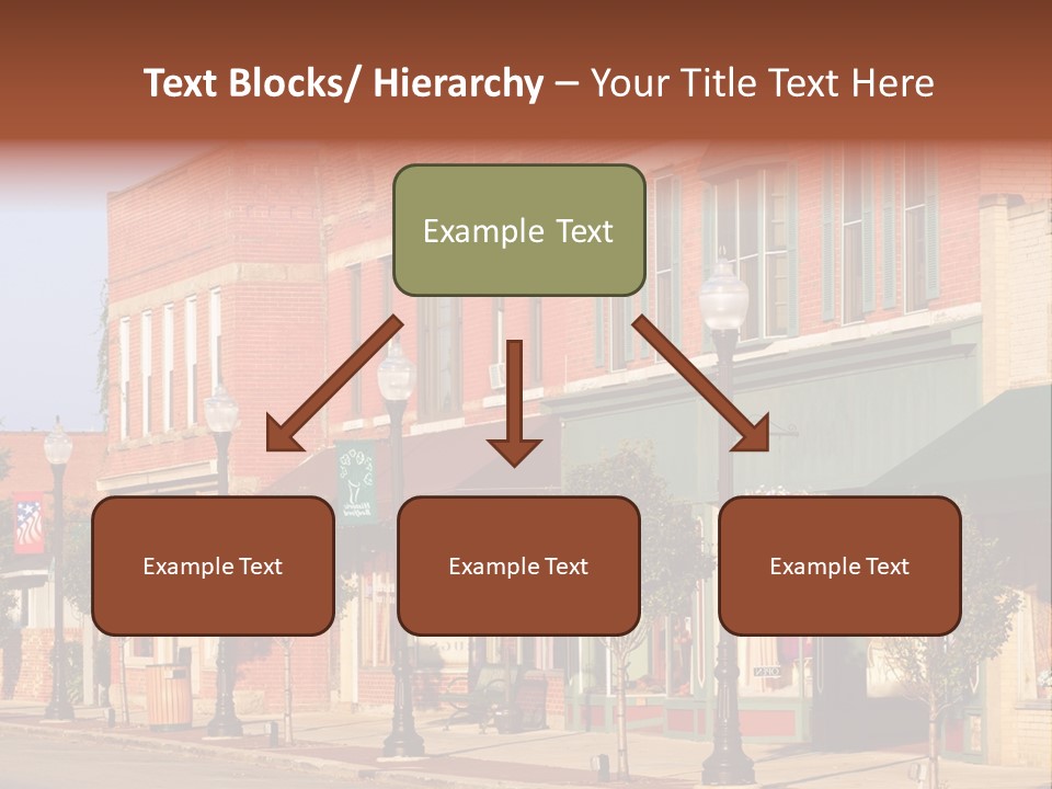 A Row Of Brick Buildings On A City Street PowerPoint Template