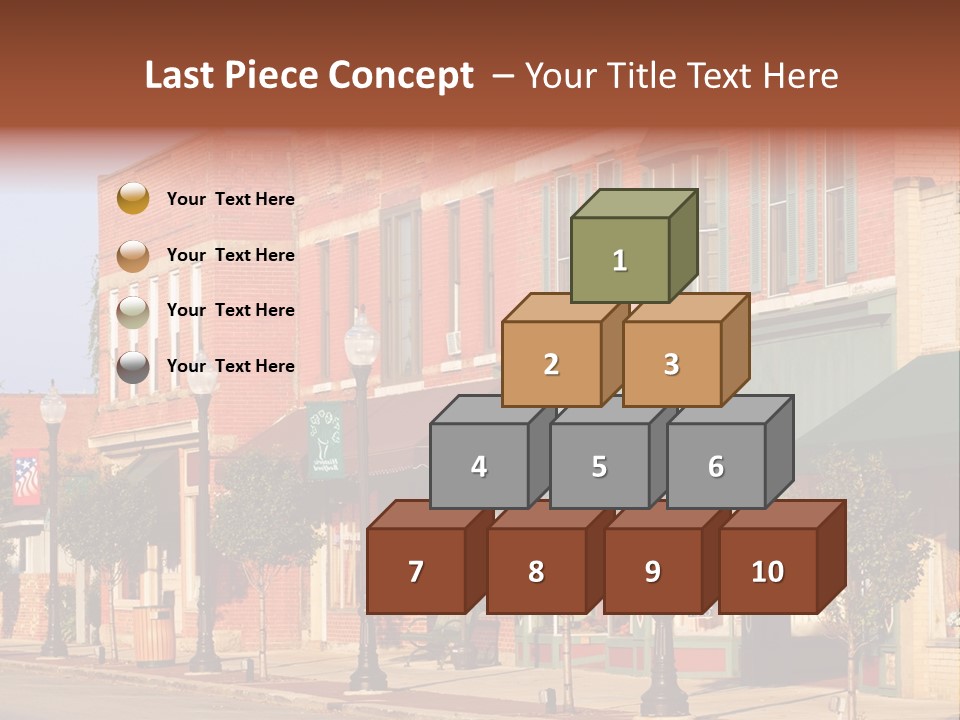 A Row Of Brick Buildings On A City Street PowerPoint Template