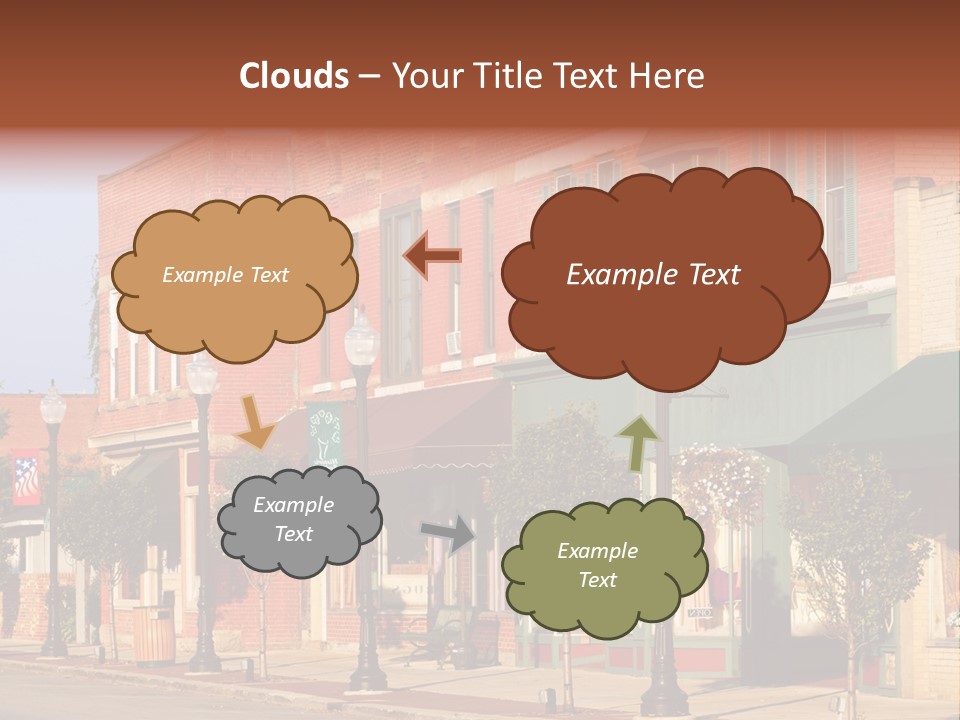 A Row Of Brick Buildings On A City Street PowerPoint Template