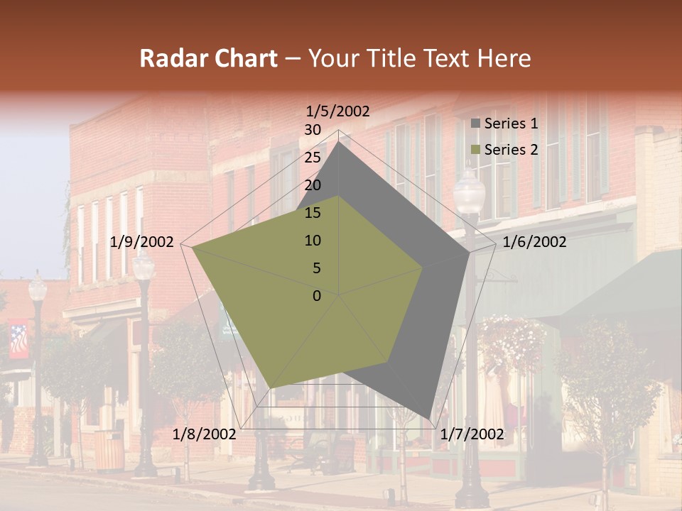 A Row Of Brick Buildings On A City Street PowerPoint Template
