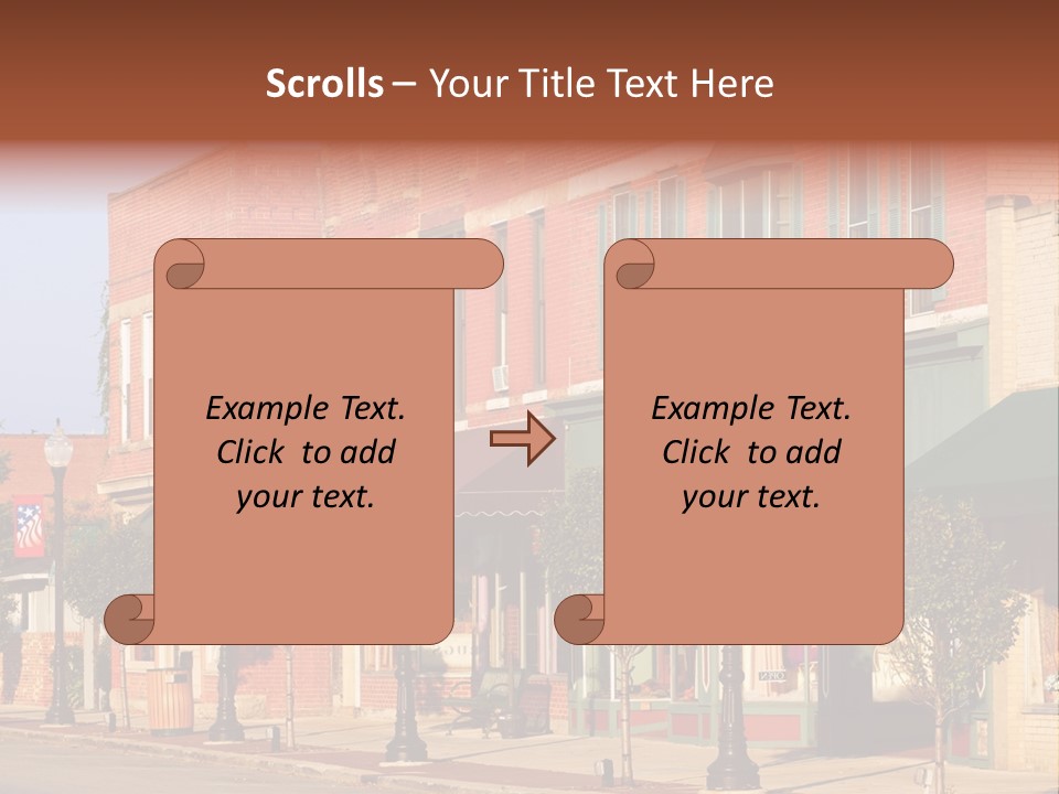 A Row Of Brick Buildings On A City Street PowerPoint Template
