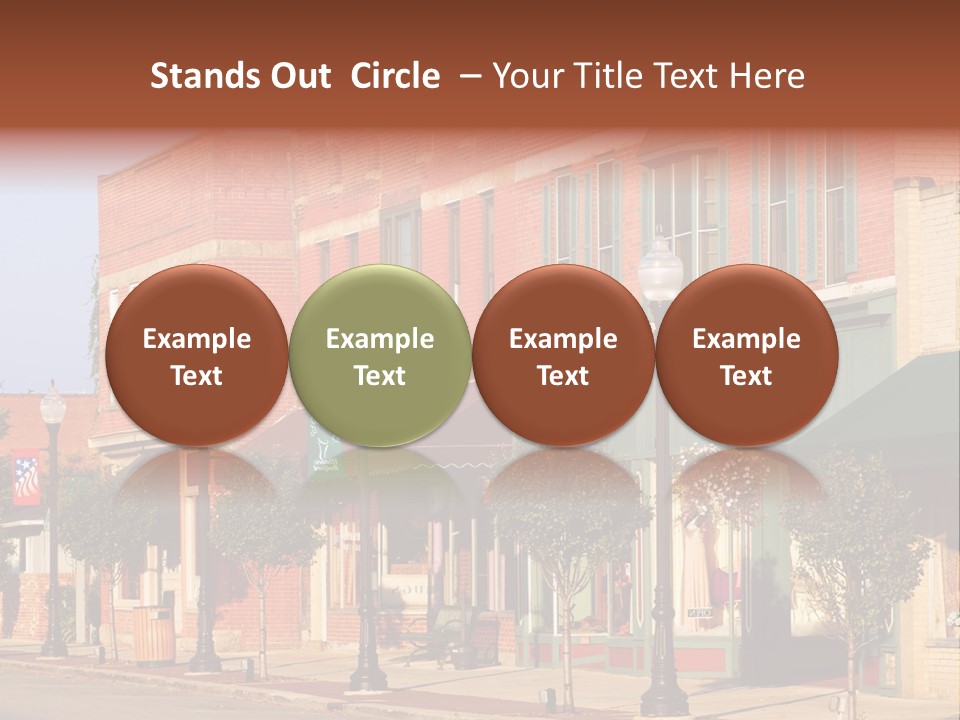A Row Of Brick Buildings On A City Street PowerPoint Template