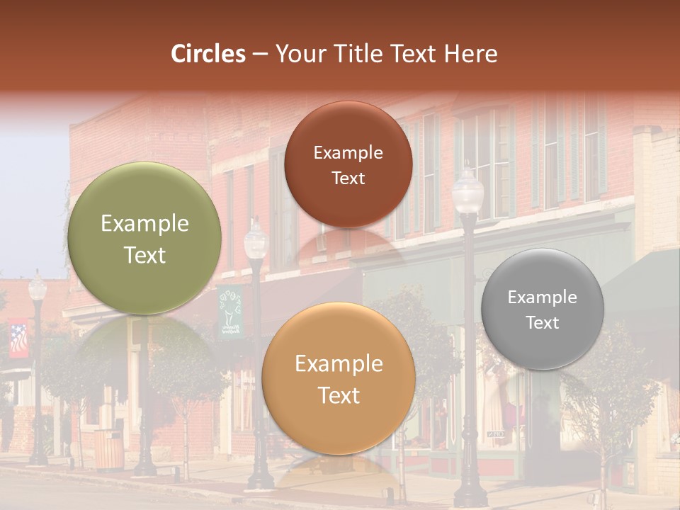 A Row Of Brick Buildings On A City Street PowerPoint Template