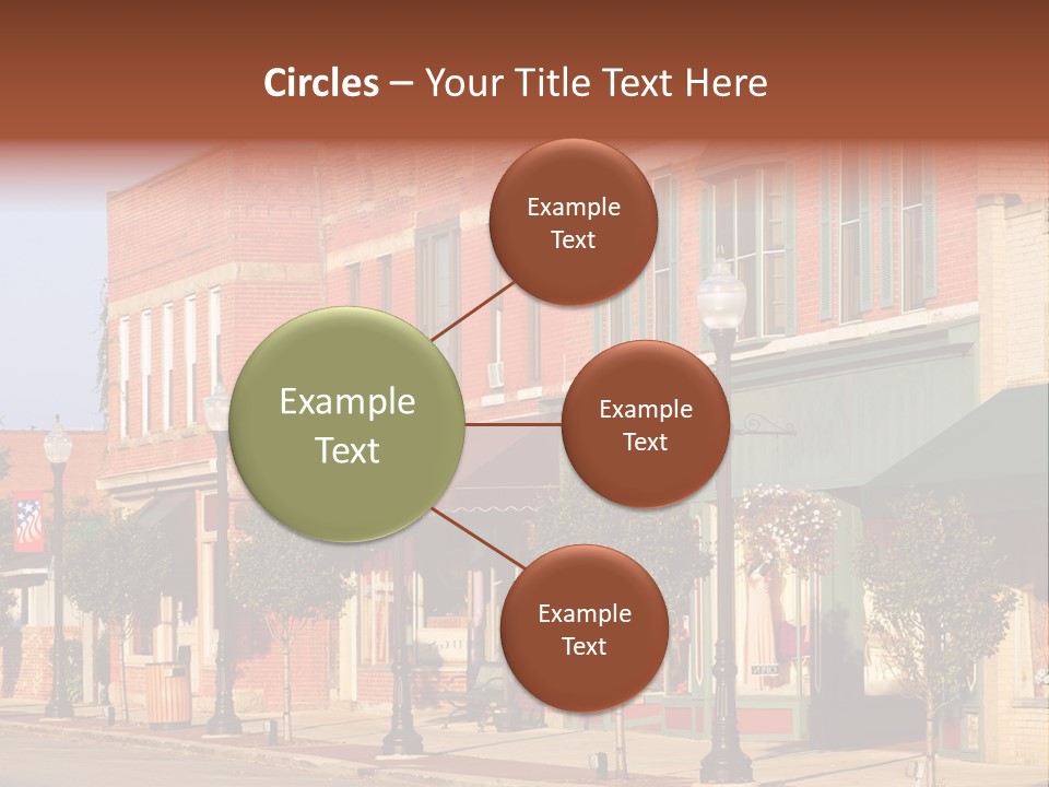 A Row Of Brick Buildings On A City Street PowerPoint Template