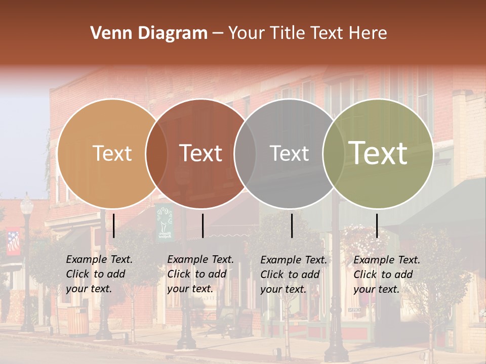 A Row Of Brick Buildings On A City Street PowerPoint Template