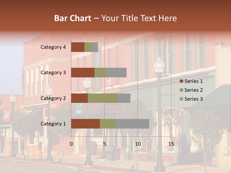 A Row Of Brick Buildings On A City Street PowerPoint Template