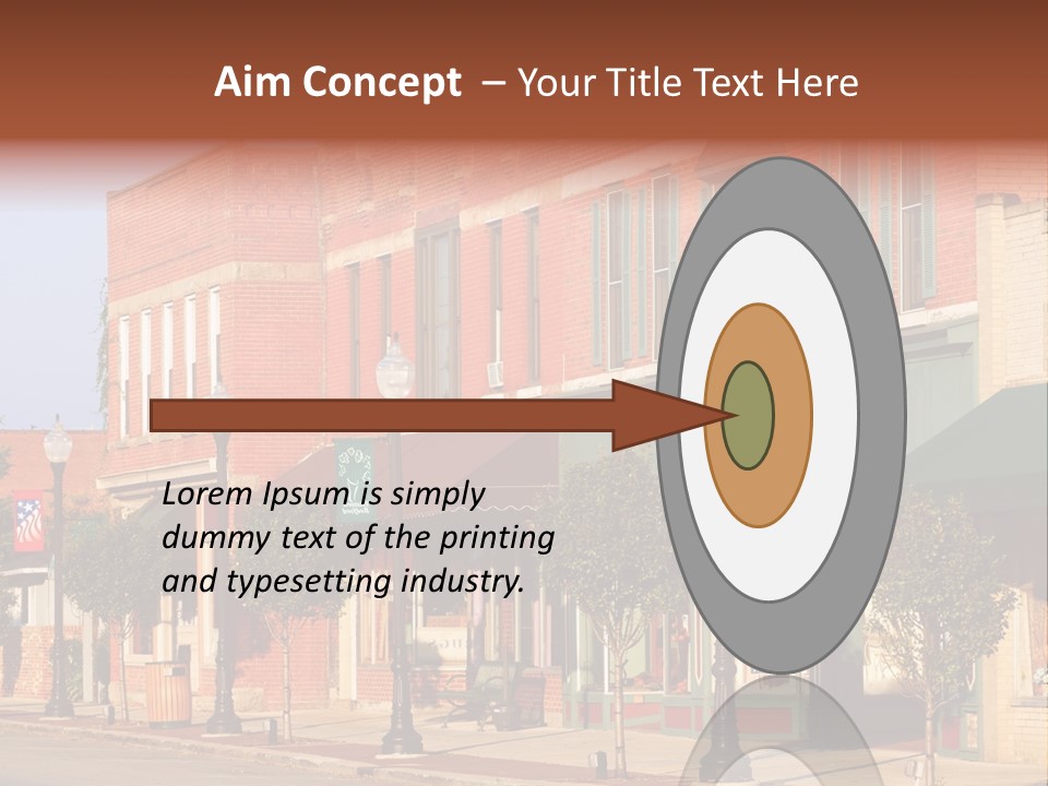 A Row Of Brick Buildings On A City Street PowerPoint Template